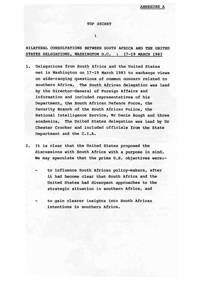 
Bilateral consultations between South Africa and the United States delegations: Washington DC, 17-19 March 1983
