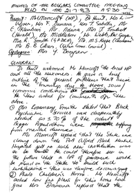 Minutes of the Beggars Committee meeting