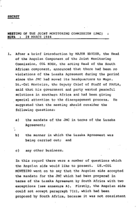 
Meeting of the Joint Monitoring Commission (JMC): Mupa, 28 March 1984
