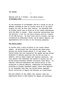 
Meeting with Dr C Crocker: Jan Smuts Airport, 29 November 1985
