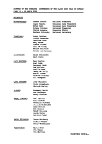 
Minutes of the National Conference of the Black Sash held at Durban
