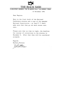 
Minutes of the Black Sash National Conference held at Cape Town in 1991
