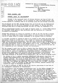 Non Violence News, Third quarter, 1985