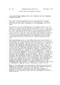 International Bulletin, No 25, December 1989