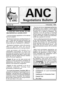 ANC Negotiations Bulletin