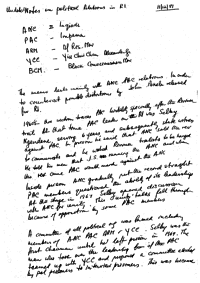 Notes on political relations in Robben Island
