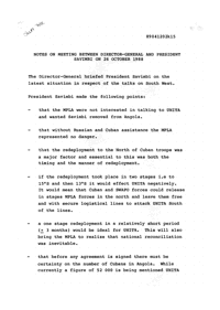Notes on meeting between Director-General and President Savimbi on 26 October 1988 
