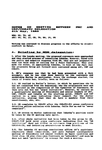 Notes on meeting between PMC and UDF/COSATU Delegation
