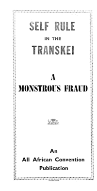 Self rule in the Transkei: a monstrous fraud