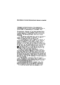 Black Ministers of the Dutch Reformed Church: statement on apartheid