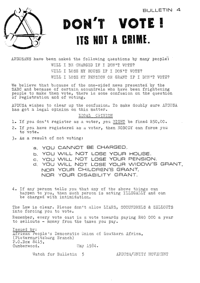 
APDUSA Bulletin 4: Dont vote! its not a crime
