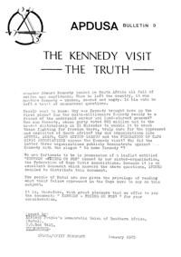 
APDUSA Bulletin 9: The Kennedy visit, the truth
