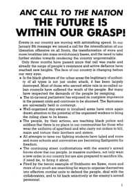 ANC Call to the Nation: the future is within our grasp!
