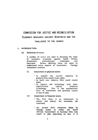 Commission for Justice and Reconciliation: economic measures against apartheid and the challenge to the church
