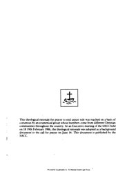 June 16 Memorial service: a theological rationale and a call to prayer for the end to unjust rule
