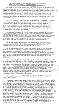 The contemporary Black Movement as it has developed from its forerunners
