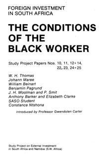 A Black South Africans view of  the present 