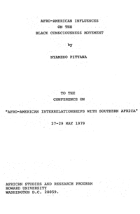 Anglo-American influences on the Black conciousness movement
