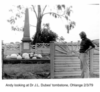 Photograph of Andy Manson looking at Dr. J.L.