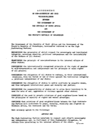 Agreement on non-agression and good neighbourliness between the Government of the Republic of South Africa and the Government of the People's Republic of Mozambique
