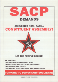 
SACP demands an elected non-racial constituent assembly
