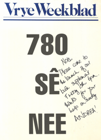 Vrye Weekblad : 780 se nee
