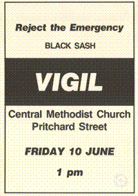 Reject the Emergency : Black Sash : Vigil
