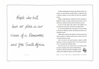 
People who kill have no place in our vision of a democratic and free South Aftrica
