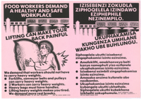 
Food workers demand a healthy and safe work place
