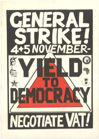 
General strike 4- 5th November: Yield to democracy, negotiate VAT