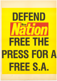 
Defend New Nation : free the press for a free S.A.
