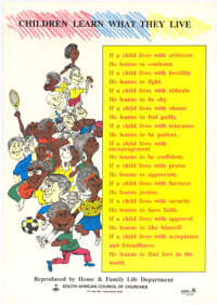 Children learn what they live