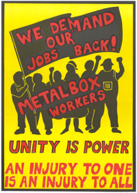 Metal box workers: we demand our jobs back