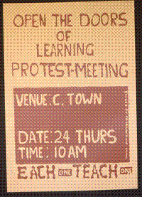 Open the doors of learning: protest meeting