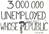 
3 000 000 unemployed (govt est): whose Republic?
