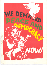 We demand peace and democracy now!