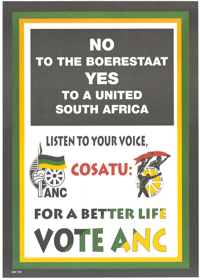 
No to the Boerestaat: yes to a united South Africa
