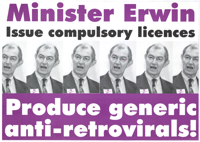 
Minister Erwin: issue compulsory licences: produce generic anti-retrovirals!
