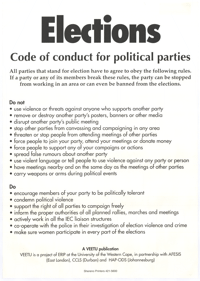 
Elections: code of conduct for political parties

