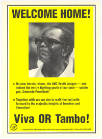 Welcome home!: viva O R Tambo