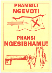 Phambili ngevoti: phansi ngesibhamu!