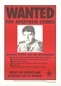 Wanted for apartheid crimes