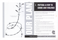 
Our plan: poster number 2:  putting a stop to crime and violence
