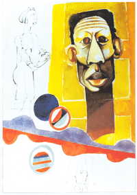 Cartoon image: black face