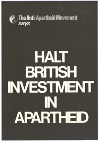 Halt British investment in apartheid