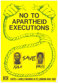 No to apartheid executions
