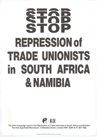 
Stop repression of trade unionists in South Africa and Namibia
