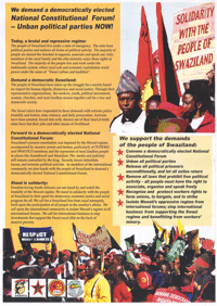 Solidarity with the people of Swaziland