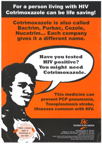 
For a person living with HIV: cotrimoxazole can be life saving!
