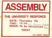 Assembly  : The university response